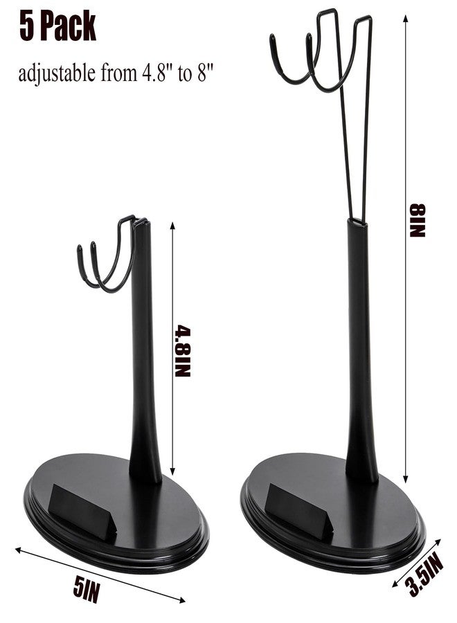 Cedilis 5 Pack Action Figure Stands, Black Doll Holder Stand, 1/6 Scale Figures Display Stand for 12 Inch Figures, Adjustable Height - Image 2